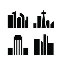 Modern Building Landscape Silhouette Outline Logo