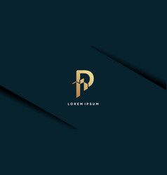 Building Logo With Initial P Concept For Business