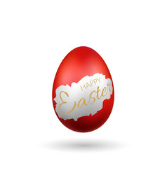 Happy Easter Red Egg Decorative Text Gold And