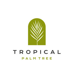 Palm Frond Logo Design Icon