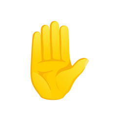 Raised Hand Icon Yellow Gesture Emoji