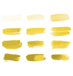 Set Of Yellow Watercolor Brush Stroke