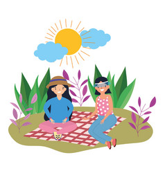 Women Friends Having Picnic Design