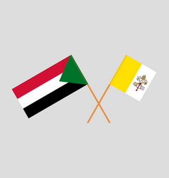 Crossed Flags Of Vatican And Sudan