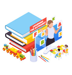 Online Kindergarten Isometric Composition