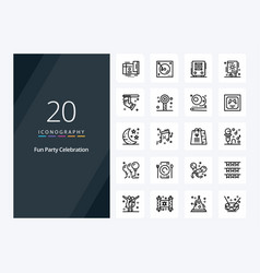 20 Party Outline Icon For Presentation