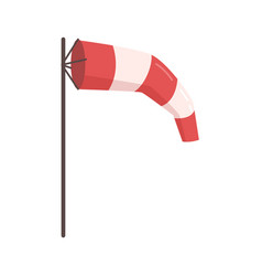 Airport Wind Sock Red And White Flat Cartoon Flag