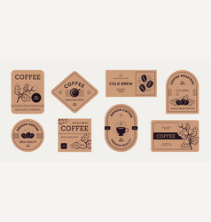 Coffee Bean Package Label Stamp Or Sticker Logo