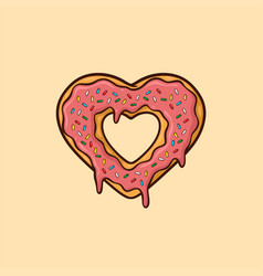 Heart Shaped Donut Cartoon