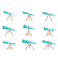 Telescope Icon Set Isolated On White Background