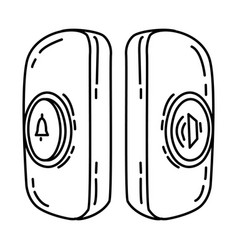 Wireless Door Bell Icon Doodle Hand Drawn