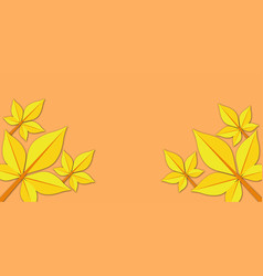 Yellow Leaves On A Orange