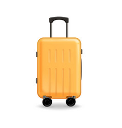 Yellow Travel Plastic Suitcase With Wheels