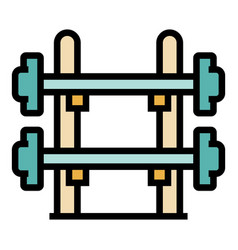 Barbell Stand Icon Flat