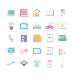 Box And Quarentine Icon Set Flat Style