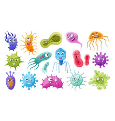 Cartoon Bacteria Microbes And Viruses Germs