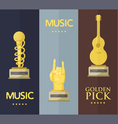 Gold Rock Star Trophy Music Notes Best