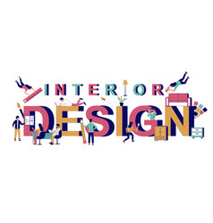 Interior Design Typography Banner Template Flat