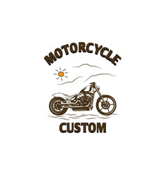 Motorcycle Custom Retro Design Landscape