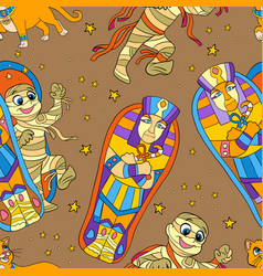 Seamless Pattern Of Halloween With Mummy