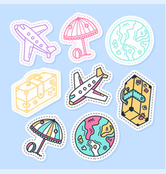 Set Of Travel Stickers Pins Patches