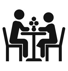 Man And Woman Sit At Table Romantic Date Icon