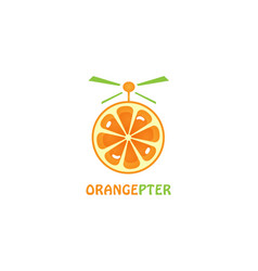 Orange Copter Flight Logo Design