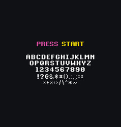 Pixel Game Font Latin Alphabet