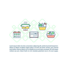 Prepare Food For Family Concept Line Icons