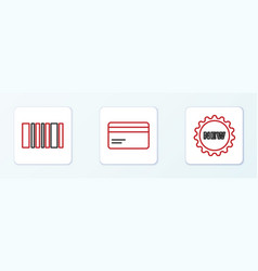 Set Line Price Tag With Text New Barcode