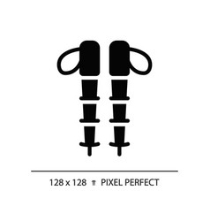 2d Hiking Poles Simple Glyph Style Black Icon