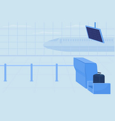 Airport Baggage Control Place Flat Color