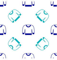 Blue Sweater Icon Isolated Seamless Pattern