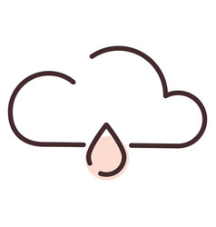 Cloud With Drop Of Rain On A White Background