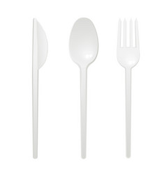 Disposable Plastic Cutlery In Realistic Style