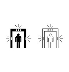 Icon Security In Airport Metal Detector