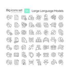 Large Language Models Linear Icons Set