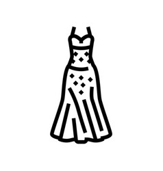 Princess Bride Dress Line Icon