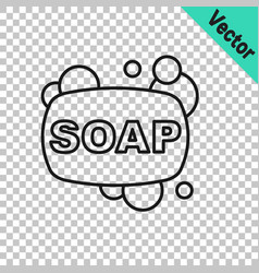 Black Line Bar Of Soap Icon Isolated