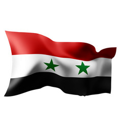 Flag Of Syria Waving In The Wind