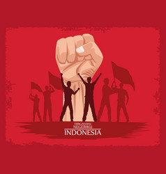 Indonesia merdeka postcard Royalty Free Vector Image