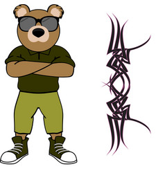 Standing Bear Teen Cartoon With Sunglasses