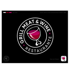 Meat And Wine Logo Grill Restaurant Wineglass Bone