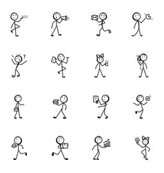 Business Activities Stick Figure Icons