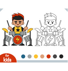 Coloring Book Rock Drummer