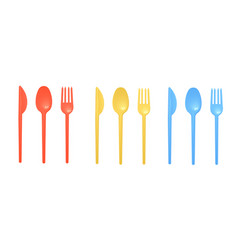 Disposable Plastic Cutlery Set In Colors