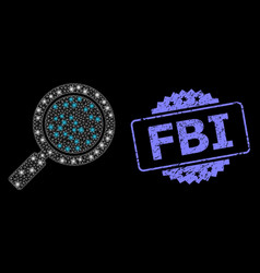 Rubber Fbi Stamp And Bright Web Mesh Search Loupe