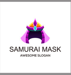 Samurai Mask Logo Modern Gradient Color