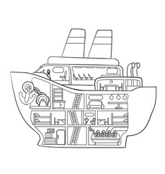 Sketch Cruise Ship Inside Coloring Book