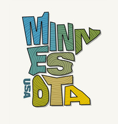 State Of Minnesota Name Distorted Into Shape